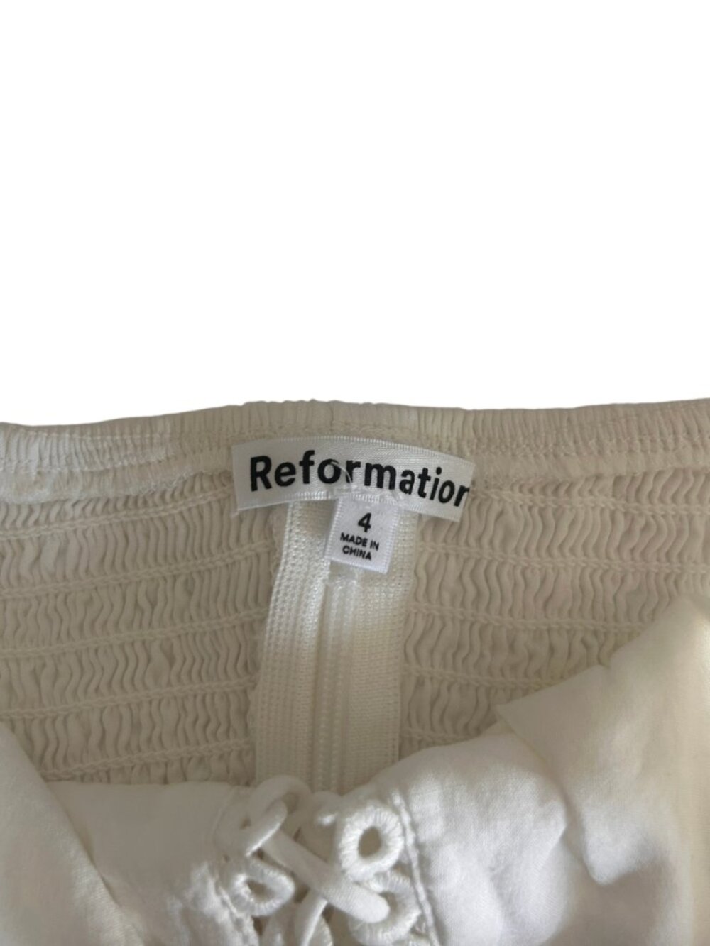 Reformation White Eyelet Tube Top Size 4 - Picture 4 of 5